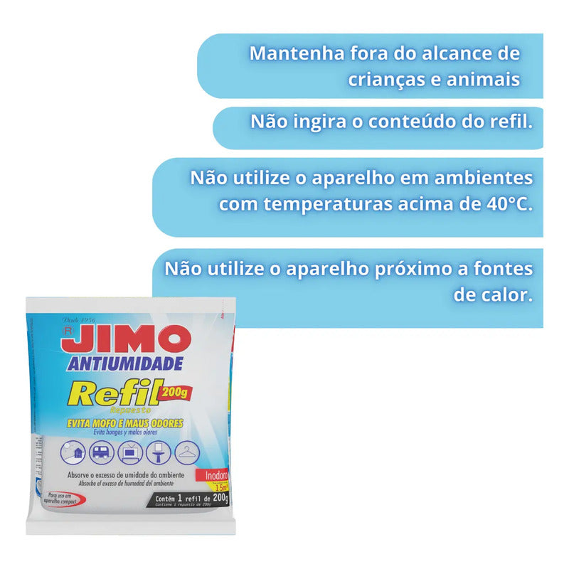 Refil Jimo Antiumidade 200g Antimofo Guarda-roupas Closets
