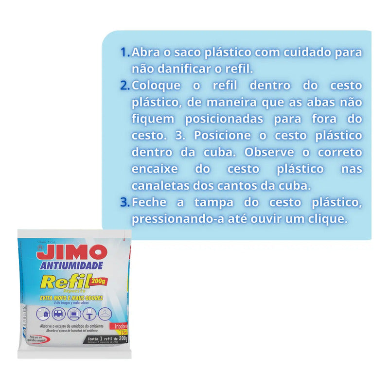 Refil Jimo Antiumidade 200g Antimofo Guarda-roupas Closets