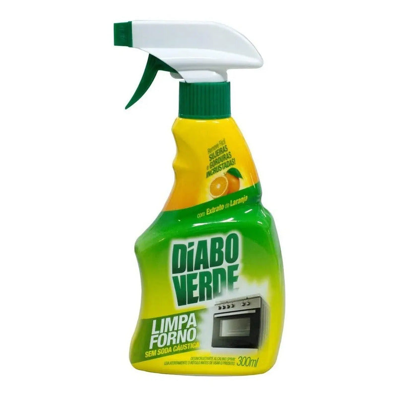 Diabo Verde Limpa Forno Spray 300ml Com Extrato Laranja Desincrustante