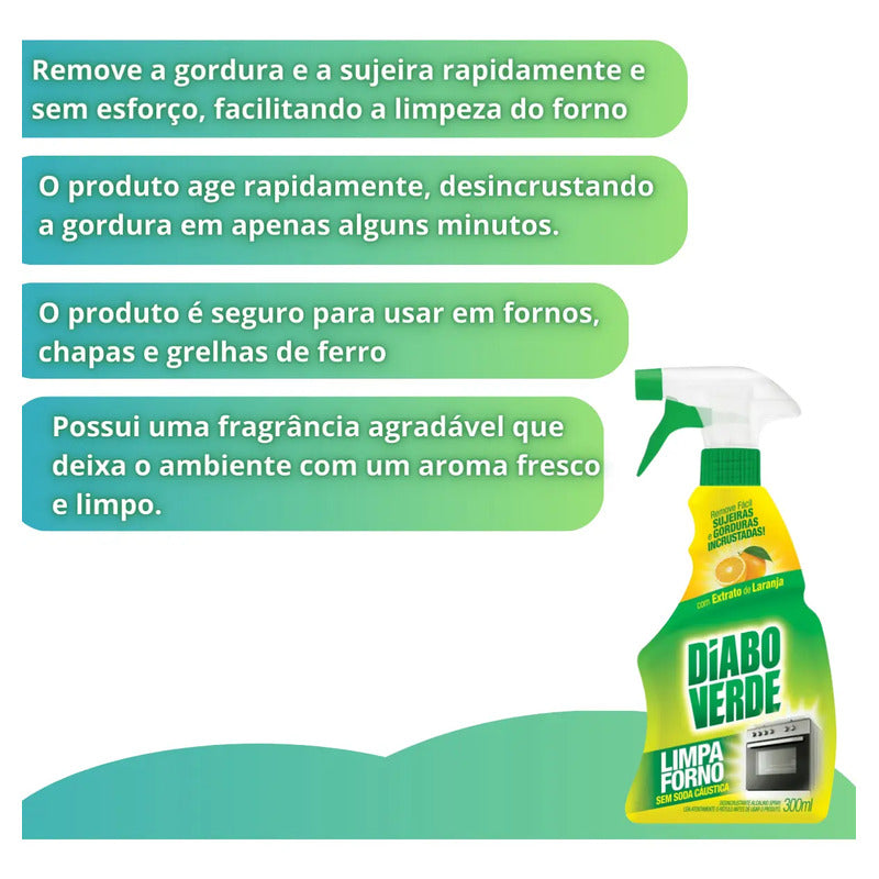 Limpa Forno Diabo Verde Eficaz Rápido E Sem Esforço 300ml